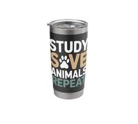 Study Save Animals Repeat Vet Student Stainless Steel Insulated Tumbler