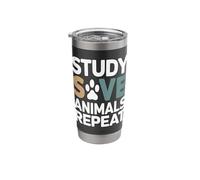 Study Save Animals Repeat Vet Student Stainless Steel Insulated Tumbler
