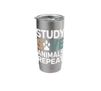 Study Save Animals Repeat Vet Student Stainless Steel Insulated Tumbler