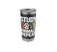 Study Save Animals Repeat Vet Student Stainless Steel Insulated Tumbler