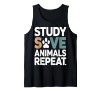 Study Save Animals Repeat Vet Student Tank Top
