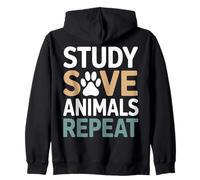 Study Save Animals Repeat Vet Student Zip Hoodie