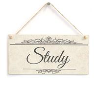 Study - Shabby Chic Style Handmade Room Door Plaque for Study Door/Wall