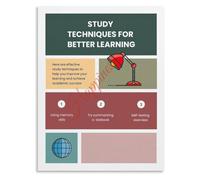 Study Techniques for Better Learning Poster Classroom