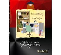 Study time: College ruled lined notebook for students | 200 pages with index | Aesthetic study desk cover with motivational quote