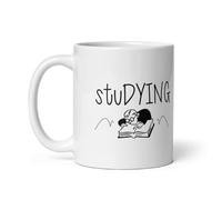 Studying Coffee Mug - Motivation Mug for Students, Bookworms, College or High School -Ceramic Mug - Gift for Medical, Law, Nursing, or Grad School - Perfect Exam Week, or Late Night Study Sessions