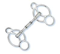 Stübben 2281 Easy-Control 3-Ring Gag double broken - 4 1/8"·10,5cm - 12 mm - stainless steel