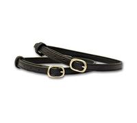 Stübben STEELtec Leather spur strap in black and brown 1118, colour: black/stainless steel