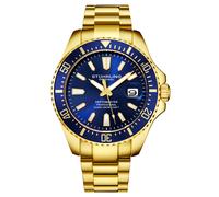 Stührling Mens Blue and Gold Depthmaster Quartz 42mm - One Size