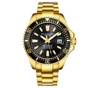 Stührling Mens Gold and Black Depthmaster Quartz 42mm - One Size