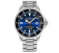 Stührling Mens Swiss Automatic Depthmaster Heritage 42mm Diver - Silver - One Size