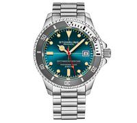 Stührling Mens Turquoise Swiss Automatic Depthmaster Heritage 42mm Diver - Silver - One Size
