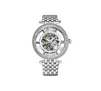 Stührling Original Delphi 3944 Automatic Skeleton Wrist Watch 38Mm Case Stainless Steel Link Bracelet In Silver Silver One Size