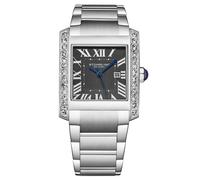 STÜHRLING Original Élan Women's Quartz 35mm Rectangular Crystal Dial Watch in Silver