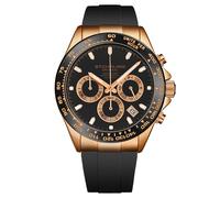 STÜHRLING Original Men's Aquamaster 4050 Chronograph Watch Quartz 42mm Case rubber Strap in Rose Gold STÜHRLING Original Rose Gold One Size