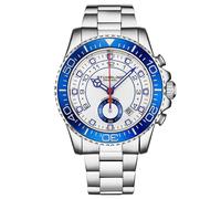 STÜHRLING Original Men's Brigadier Quartz Chronograph 42mm Diver watch with Stainless Steel Link Bracelet in Blue STÜHRLING Original Blue One Size