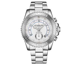 STÜHRLING Original Men's Brigadier Quartz Chronograph 42mm Diver watch with Stainless Steel Link Bracelet in Silver STÜHRLING Original Silver One Size
