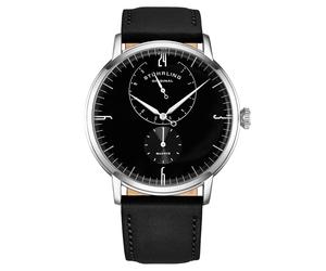 STÜHRLING Original Men's Cabaletta 3969 Dress Watch Quartz 42mm With 24 Hour Sub-Dial Leather strap in Black STÜHRLING Original Black One Size