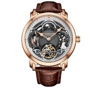 STÜHRLING Original Men's Celestial Timekeeper 1017 Dual Time Automatic 44mm Skeleton Watch in Gold STÜHRLING Original Gold One Size