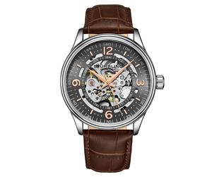 STÜHRLING Original Men's Denmark Automatic 42mm Skeleton Watch with Leather Band in Grey STÜHRLING Original Grey One Size
