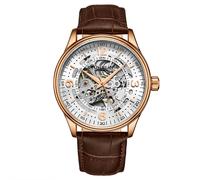 STÜHRLING Original Men's Denmark Automatic 42mm Skeleton Watch with Leather Band in Rose Gold STÜHRLING Original Rose Gold One Size