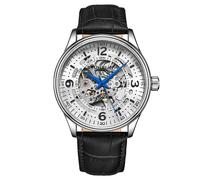 STÜHRLING Original Men's Denmark Automatic 42mm Skeleton Watch with Leather Band in Silver STÜHRLING Original Silver One Size
