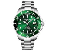 STÜHRLING Original Men's Depthmaster 4048 Dive Watch Japanese Automatic 42mm Stainless Steel Link Bracelet in Green STÜHRLING Original Green One Size