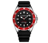 STÜHRLING Original Men's Depthmaster Quartz 42mm Diver Watch with Rubber Strap in Red STÜHRLING Original Red One Size