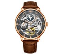 STÜHRLING Original Men's Elegant Automatic 40mm Silver Watch with Alligator Embossed Leather Band in Rose Gold STÜHRLING Original Rose Gold One Size