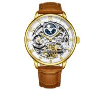 Elegant Automatic 40mm Silver Watch with Alligator Embossed Leather Band STÜHRLING Original Gold One Size