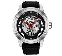 STÜHRLING Original Men's Grandiose 4034 Automatic Watch 50mm Skeleton Dial silicone strap in Silver STÜHRLING Original Silver One Size