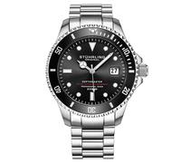 STÜHRLING Original Men's Lumina Swiss Automatic Depthmaster 42mm Diver Watch with Stainless steel Bracelet in Black STÜHRLING Original Black One Size