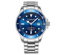 STÜHRLING Original Men's Lumina Swiss Automatic Depthmaster 42mm Diver Watch with Stainless steel Bracelet in Blue STÜHRLING Original Blue One Size