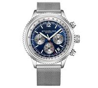 STÜHRLING Original Men's Monaco 4015 Quartz Watch 44MM Case, Stainless Steel Mesh Bracelet in Silver STÜHRLING Original Silver One Size