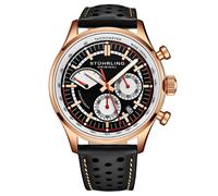 Monaco Quartz 42mm Chronograph Watch with Leather Band STÜHRLING Original Rose Gold One Size