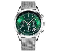 STÜHRLING Original Men's Rialto Chronograph Watch Quartz With Tachymeter 44mm Case Mesh Bracelet in Green STÜHRLING Original Green One Size