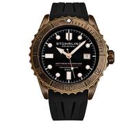 STÜHRLING Original Men's Swiss Automatic Depthmaster Heritage Diver Watch With rotating Bezel & silicone band Water Resistance up to 200 Meters STÜHRLING Original Black One Size
