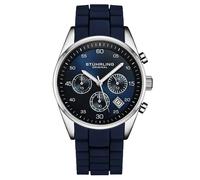 STÜHRLING Original Men's Tempo Chronograph Watch 42mm Case, Silicone Strap, Date Water Resistant 4059 in Blue STÜHRLING Original Blue One Size