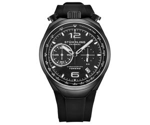 STÜHRLING Original Men's Torero Quartz 42mm Chronograph Watch with Rubber Strap in Black STÜHRLING Original Black One Size