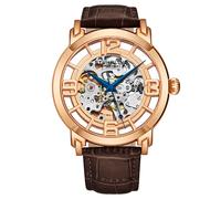 Stuhrling Original Skeleton Watches for Men - Mens Automatic Watch Self Winding Mens Dress Watch - Mens Winchester 44 Elite Watch Mechanical Watch for Men, Rose Gold-A, Mechanical,Automatic Watch