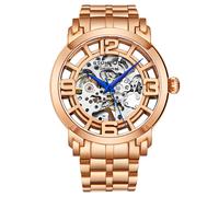 STÜHRLING Original Men's Winchester Automatic 42 mm Skeleton Watch with Stainless Steel Link Bracelet in Gold STÜHRLING Original Gold One Size