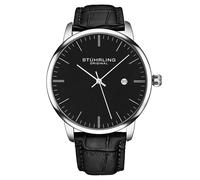 STÜHRLING Original Rasa Men's Classic Quartz Date Watch with Leather Strap in Black STÜHRLING Original Black One Size