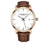 STÜHRLING Original Rasa Men's Classic Quartz Date Watch with Leather Strap in Rose Gold STÜHRLING Original Rose Gold One Size