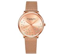 Stuhrling Original Womens Watch Krystal Analog Watch Dial, Stainless Steel Mesh Bracelet 3928 Watches for Women Collection (Rose Gold)