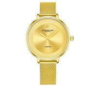Stührling Original Symphony 3946 Women's Mesh Diamond Watch Quartz With Brushed Finish Dial And Diamond Accents In Gold Gold One Size