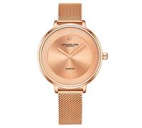 Stührling Original Symphony 3946 Women's Mesh Diamond Watch Quartz With Brushed Finish Dial And Diamond Accents In Rose Gold Rose Gold One Size
