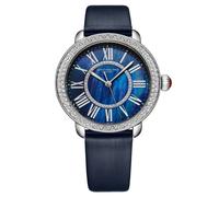 STÜHRLING Original Women's Aurelia 4068 40mm Quartz Watch - MOP Dial, Satin Leather Strap in Blue