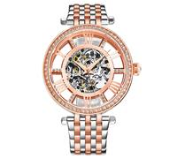STÜHRLING Original Women's Delphi 3944 Automatic Skeleton Wrist Watch 38mm Case Stainless steel link bracelet in Rose Gold