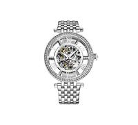 Stührling Original Delphi 3944 Automatic Skeleton Wrist Watch 38Mm Case Stainless Steel Link Bracelet In Silver Silver One Size