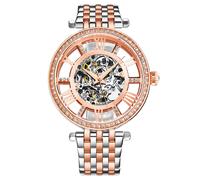 STÜHRLING Original Women's Delphi 3944 Automatic Skeleton Wrist Watch 38mm Case Stainless steel link bracelet in Rose Gold STÜHRLING Original Rose Gold One Size